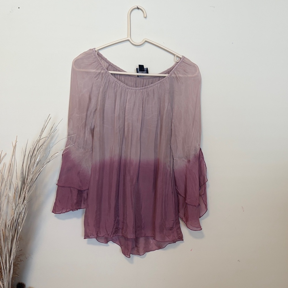 Le Marais 100% silk Mauve Ombre Blouse